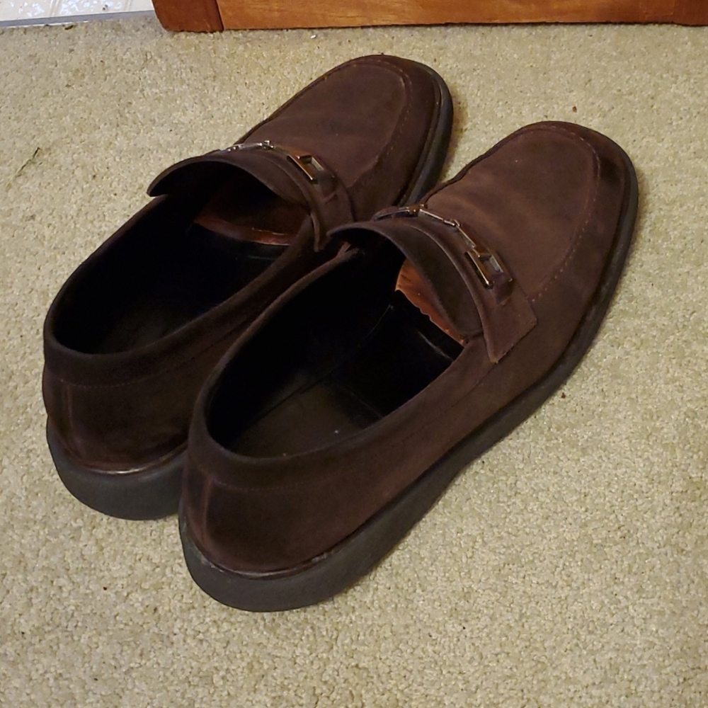 Gucci Brown Suede Horsebit Loafers